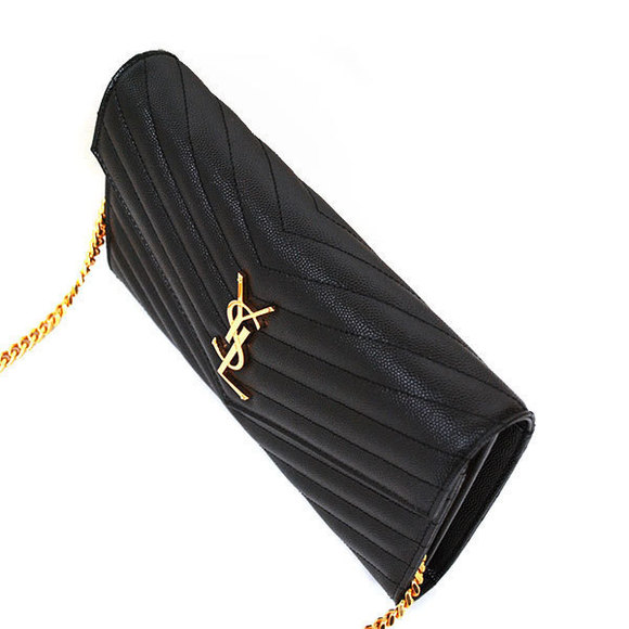 Saint Laurent Chain wallet Shoulder leather YSL Black - Picture 5 of 10